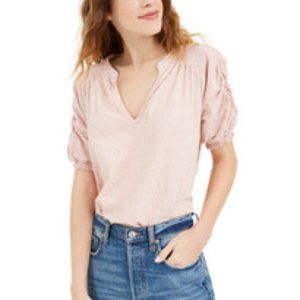 Free People Frill-Finished Fever Dream Split Neck